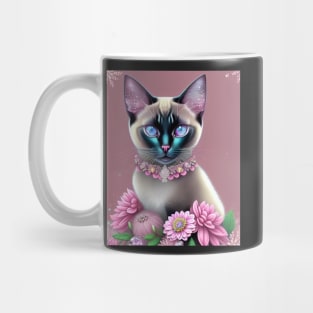 Radiant Siamese Cat With a Pink-Tastic Theme Mug